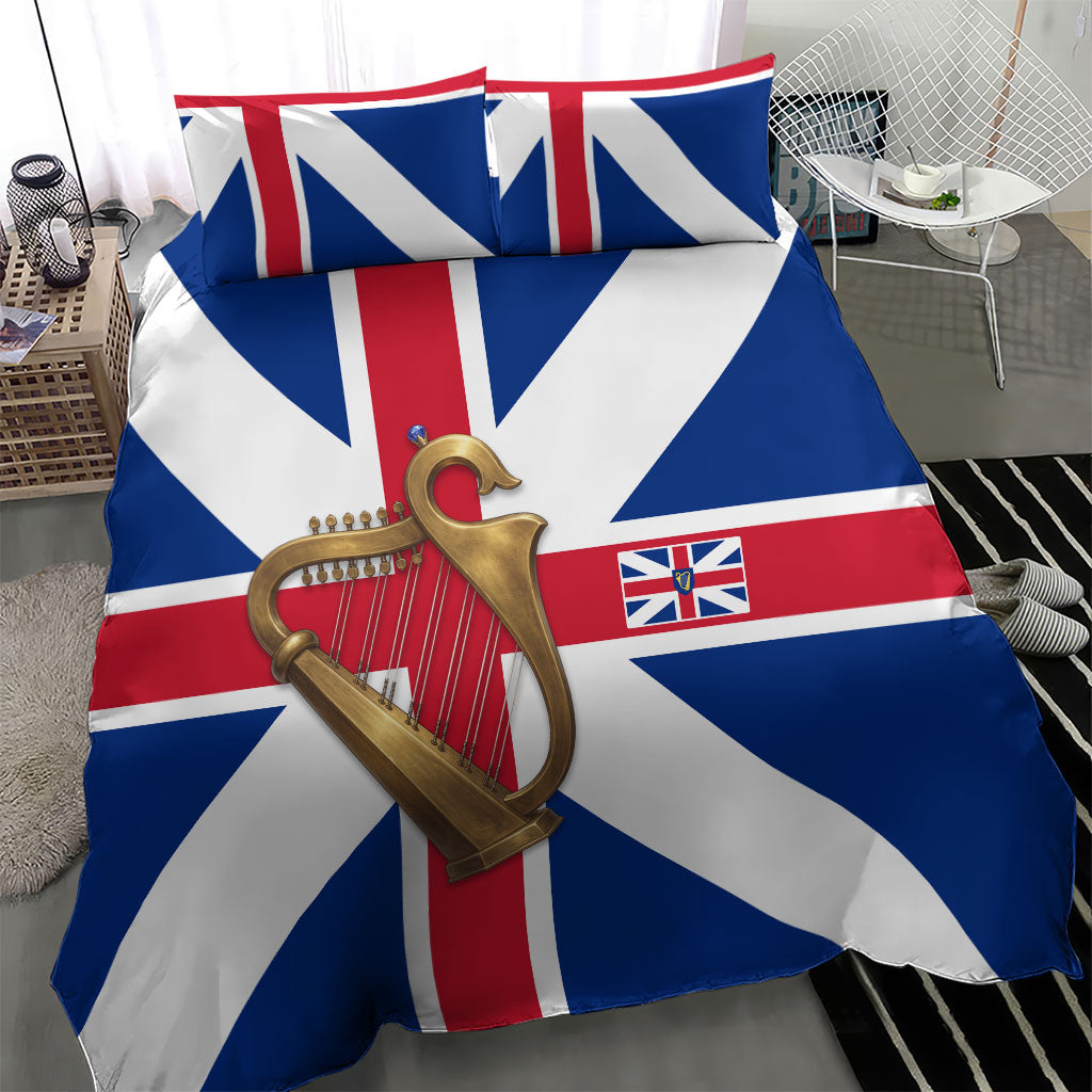 Commonwealth Of England Flag Golden Harp Bedding Set Historical British Heritage