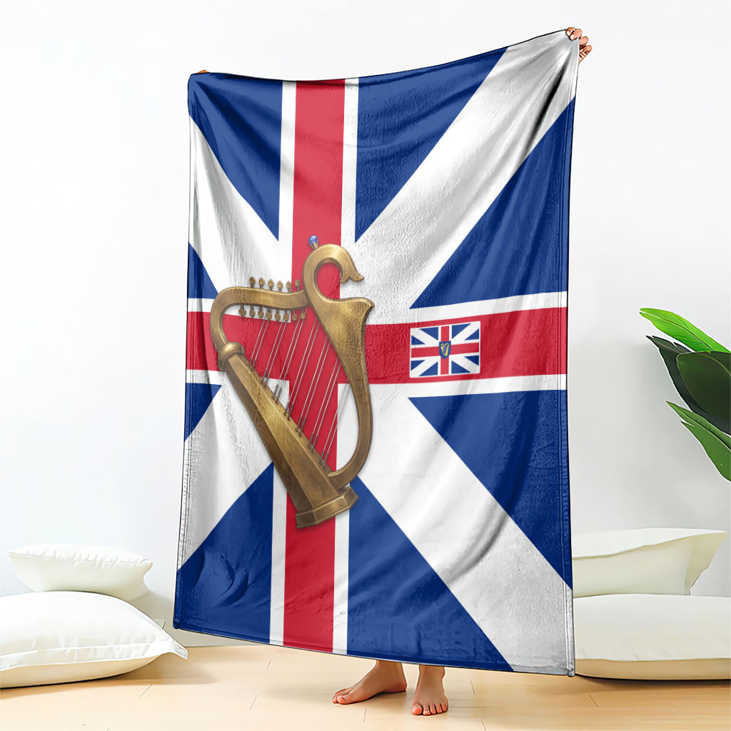 Commonwealth Of England Flag Golden Harp Blanket Historical British Heritage