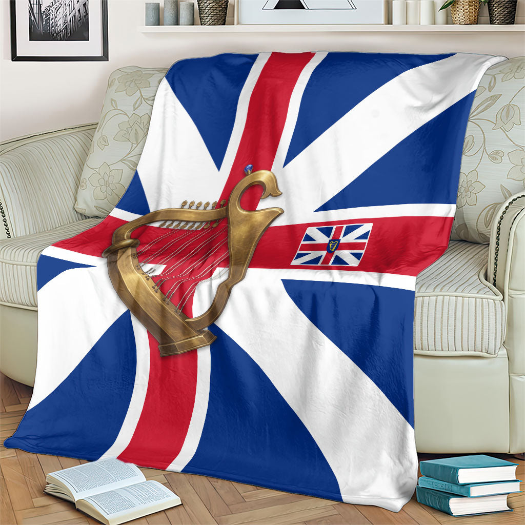 Commonwealth Of England Flag Golden Harp Blanket Historical British Heritage