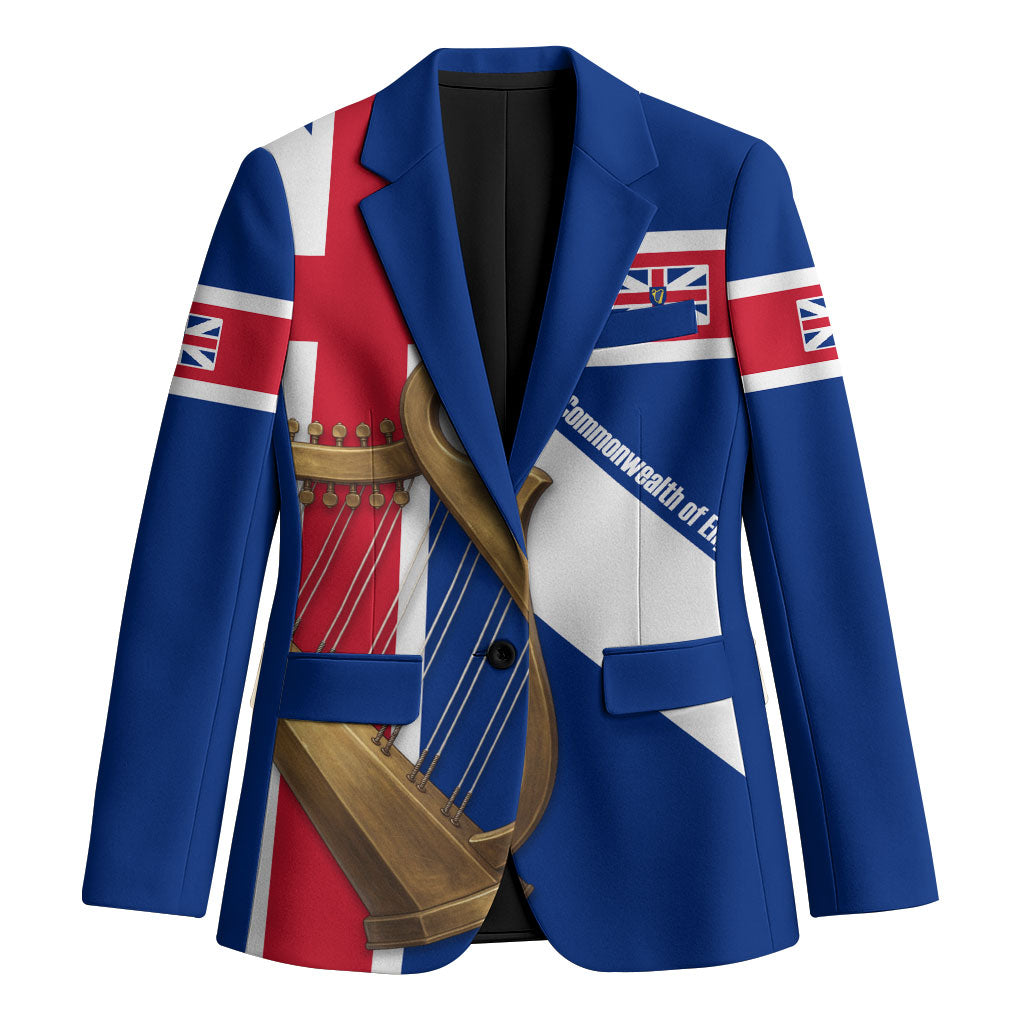 Commonwealth Of England Flag Golden Harp Blazer Historical British Heritage