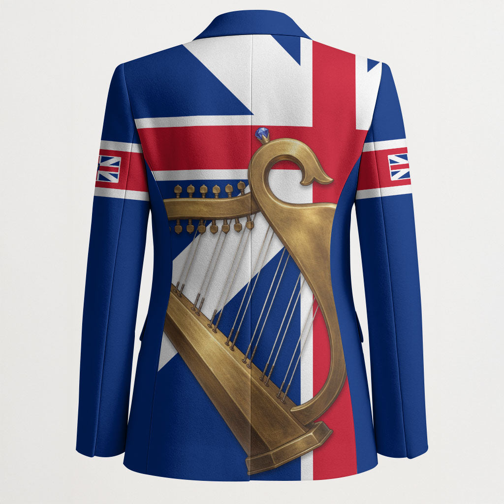 Commonwealth Of England Flag Golden Harp Blazer Historical British Heritage