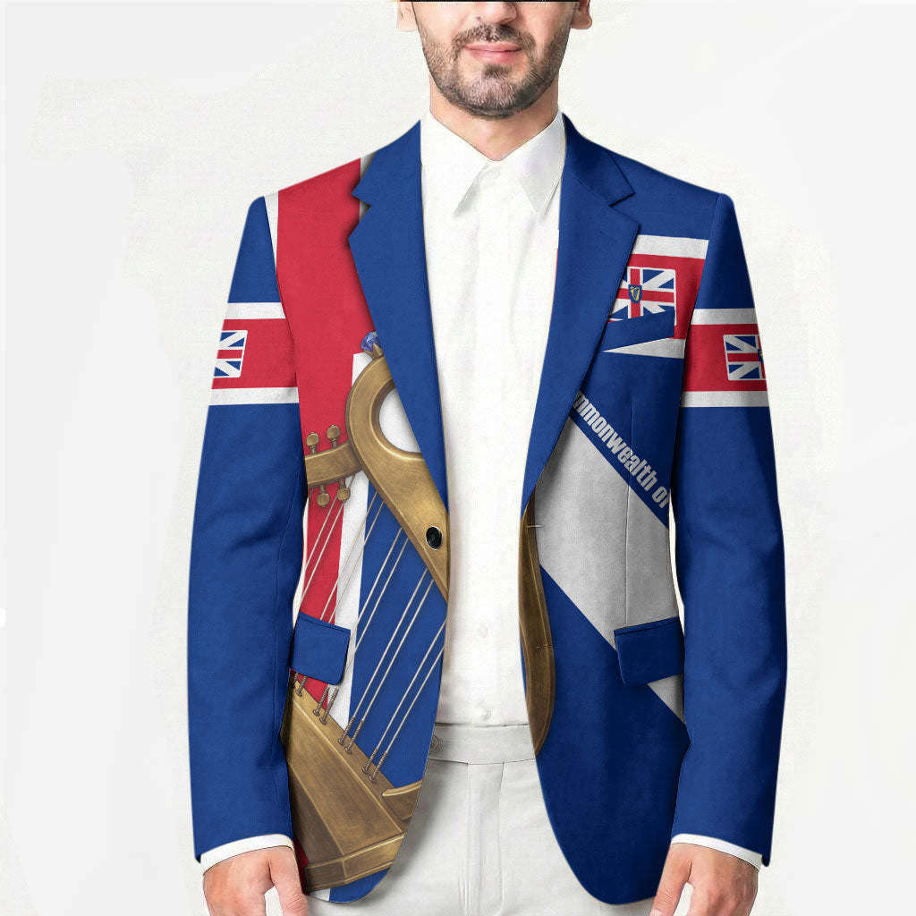 Commonwealth Of England Flag Golden Harp Blazer Historical British Heritage