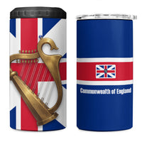 Commonwealth Of England Flag Golden Harp 4 in 1 Can Cooler Tumbler Historical British Heritage