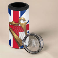 Commonwealth Of England Flag Golden Harp 4 in 1 Can Cooler Tumbler Historical British Heritage