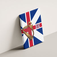 Commonwealth Of England Flag Golden Harp Canvas Wall Art Historical British Heritage