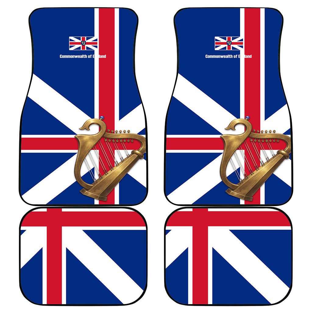 Commonwealth Of England Flag Golden Harp Car Mats Historical British Heritage