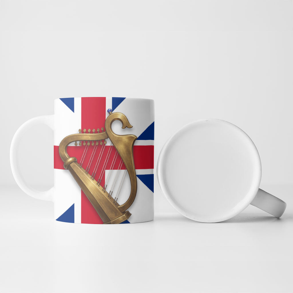 Commonwealth Of England Flag Golden Harp Ceramic Mug Historical British Heritage