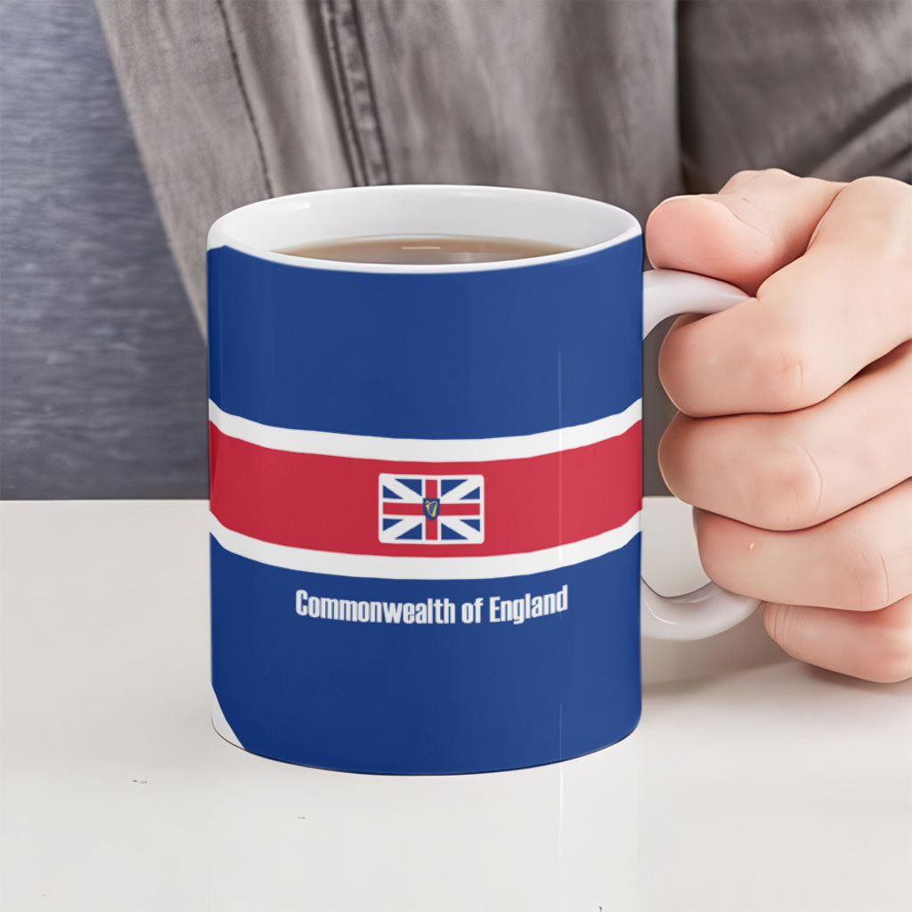 Commonwealth Of England Flag Golden Harp Ceramic Mug Historical British Heritage