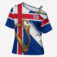 Commonwealth Of England Flag Golden Harp Cross Shoulder Shirt Historical British Heritage