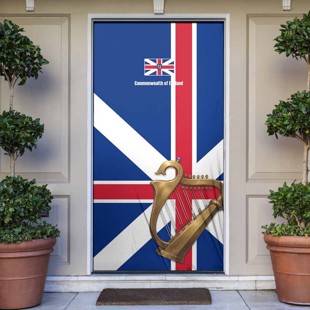 Commonwealth Of England Flag Golden Harp Door Cover Historical British Heritage