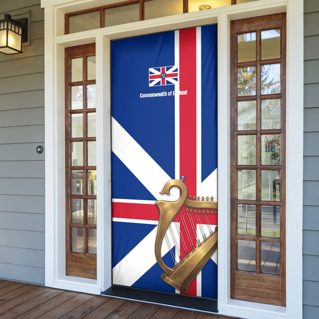 Commonwealth Of England Flag Golden Harp Door Cover Historical British Heritage