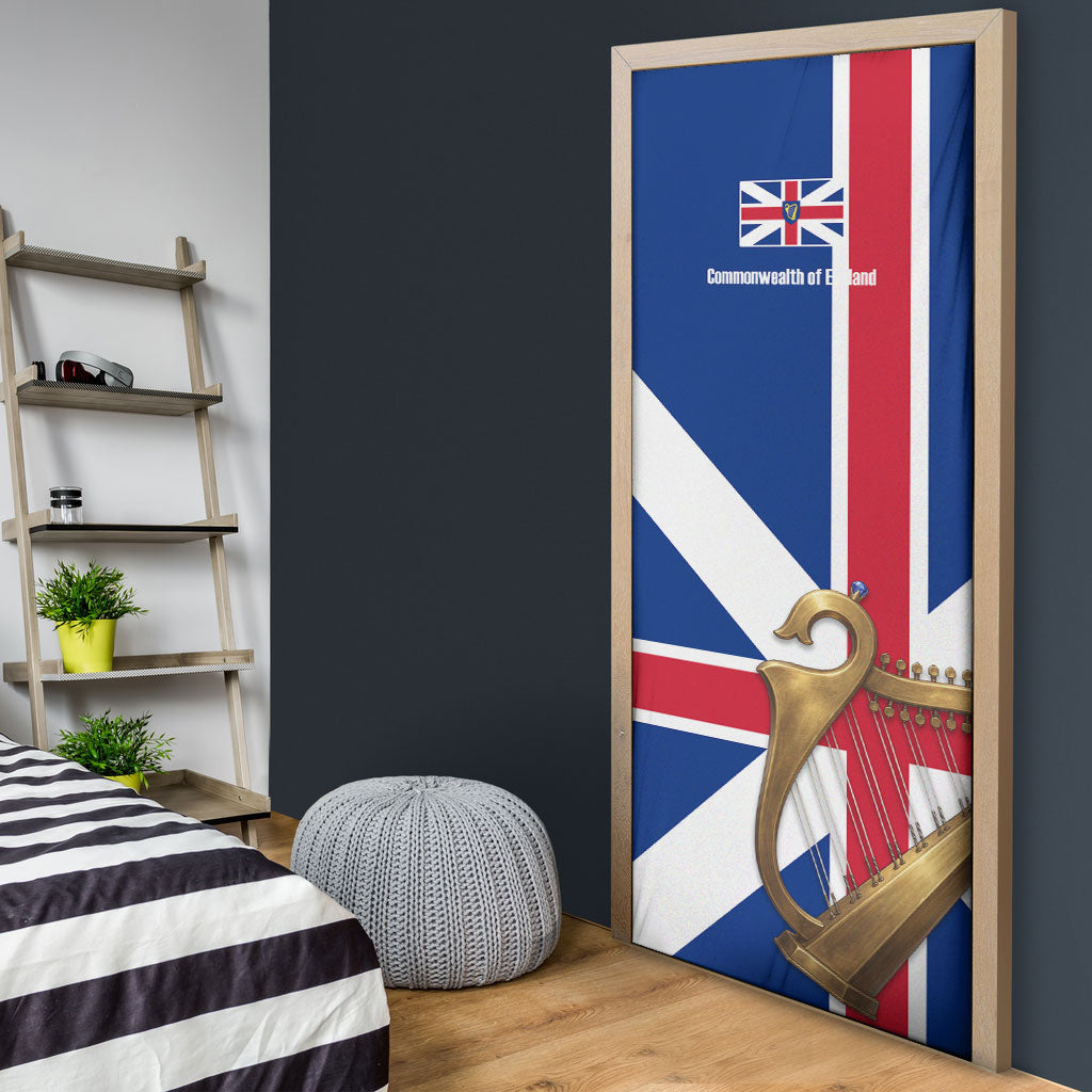 Commonwealth Of England Flag Golden Harp Door Cover Historical British Heritage