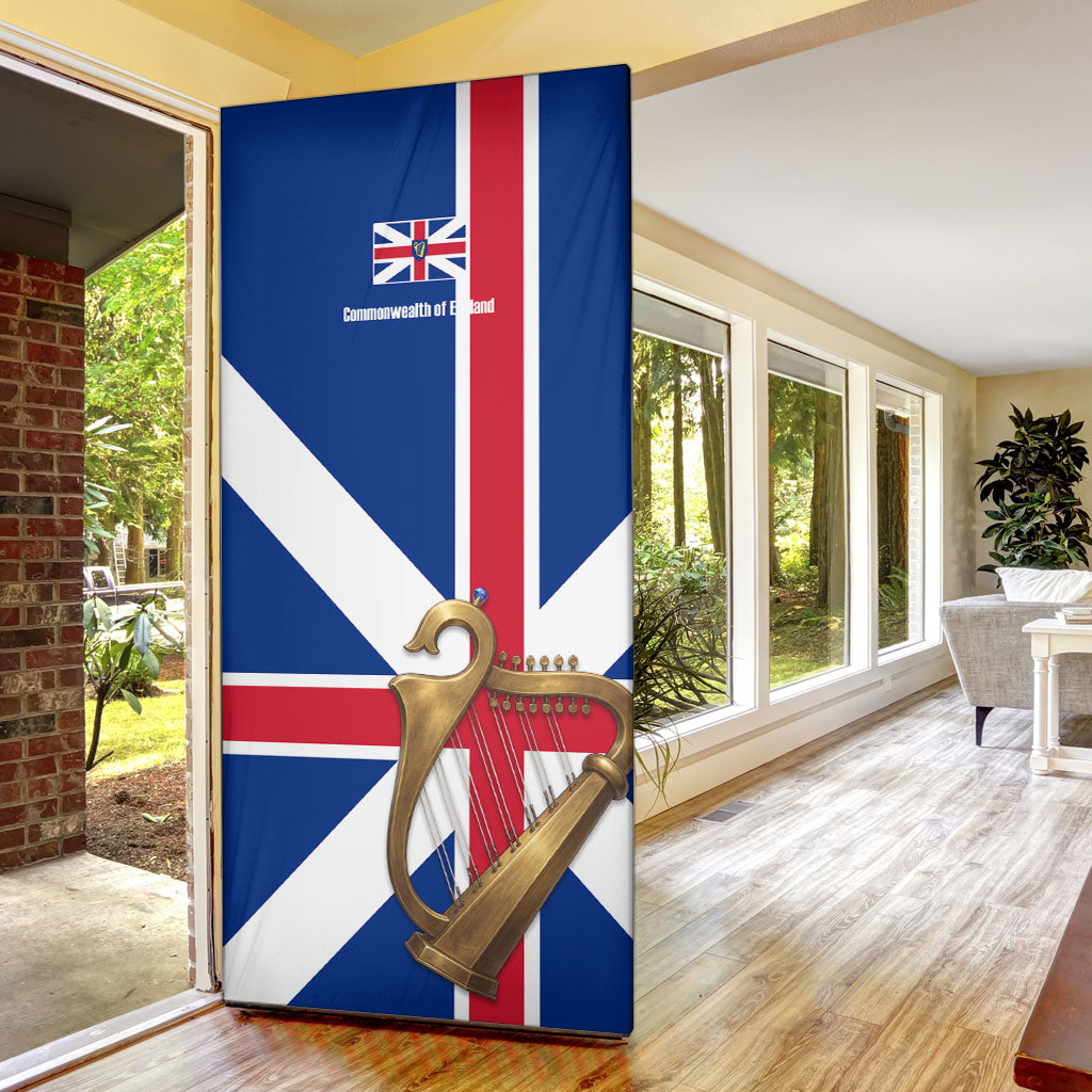 Commonwealth Of England Flag Golden Harp Door Cover Historical British Heritage
