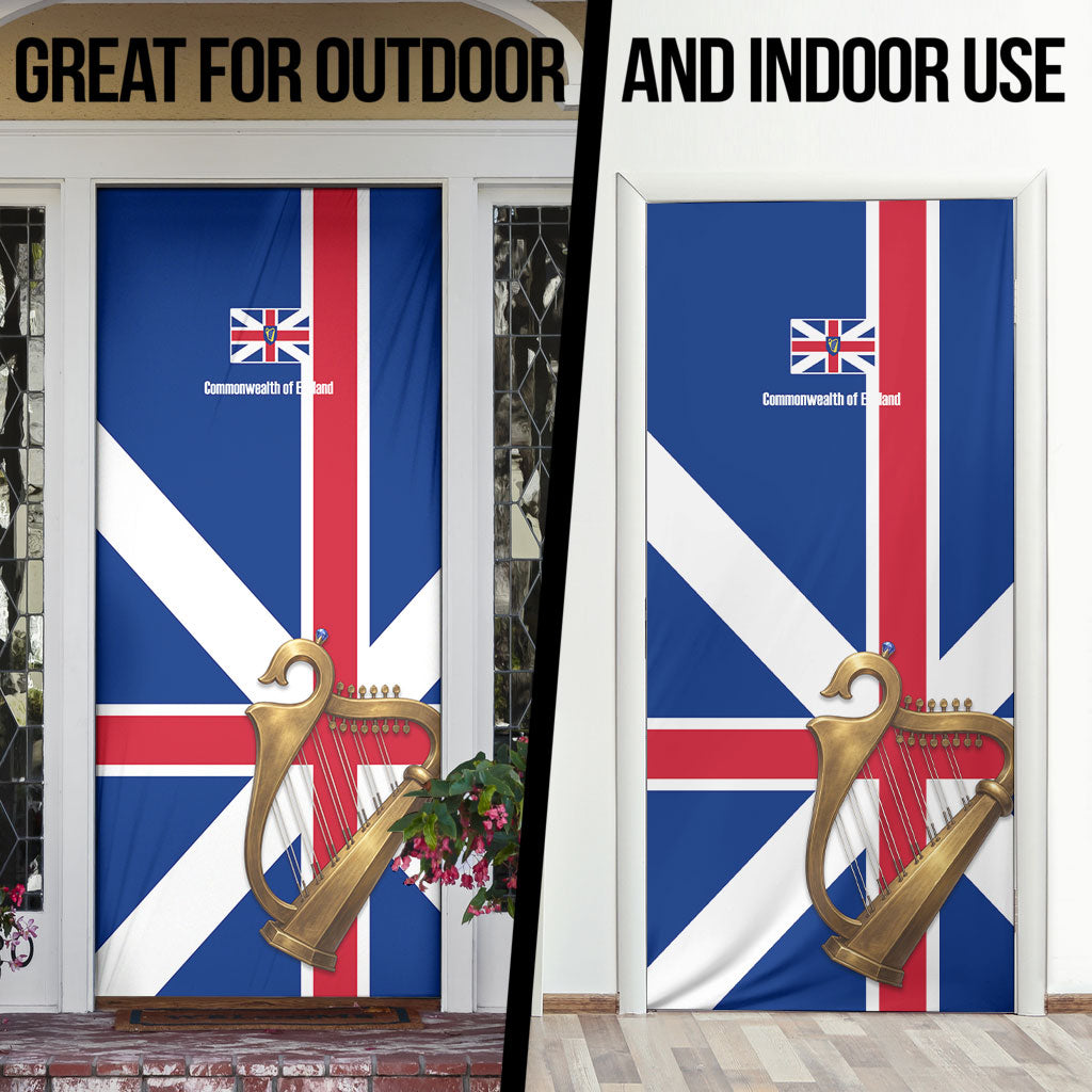 Commonwealth Of England Flag Golden Harp Door Cover Historical British Heritage