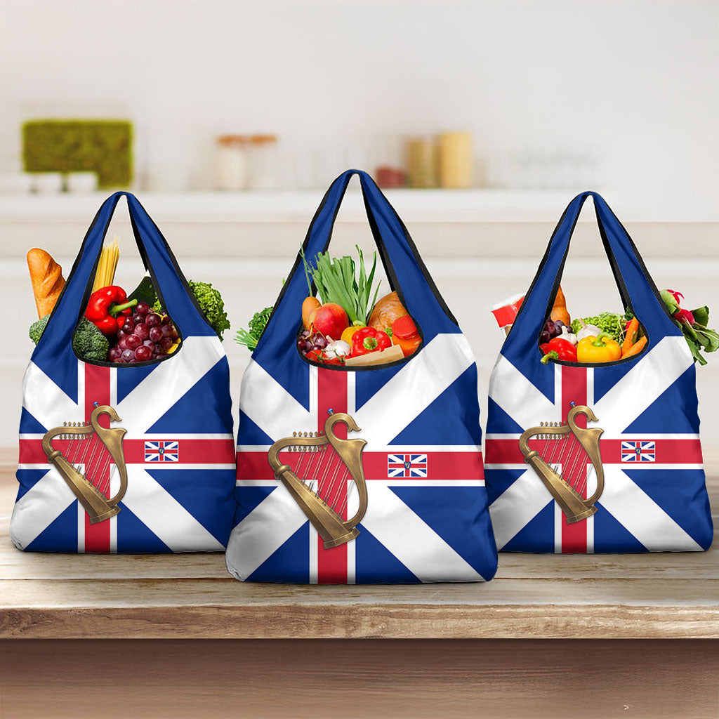 Commonwealth Of England Flag Golden Harp Grocery Bag Historical British Heritage