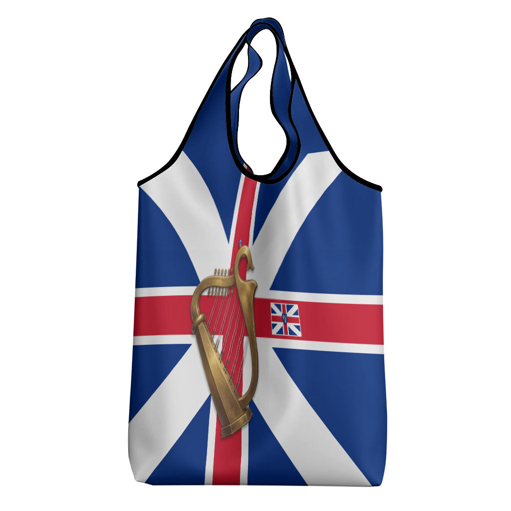Commonwealth Of England Flag Golden Harp Grocery Bag Historical British Heritage