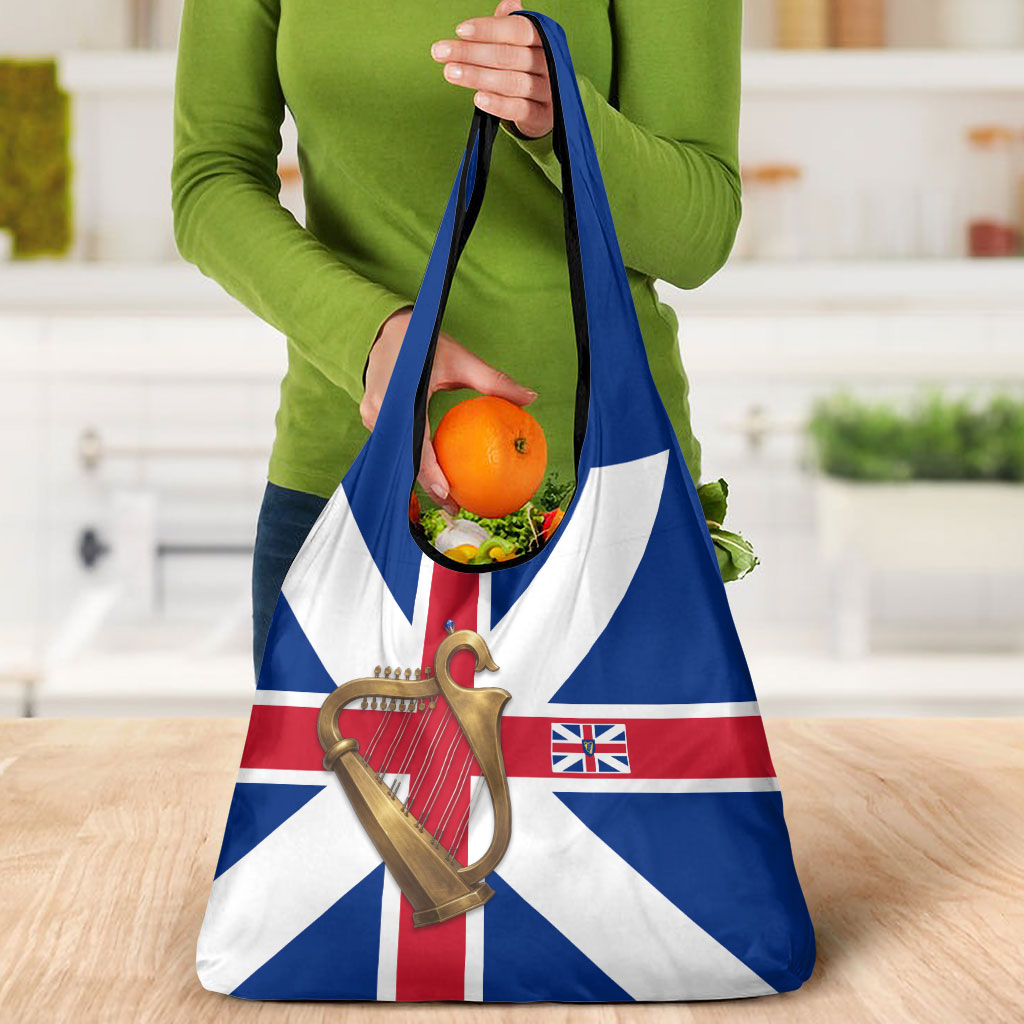 Commonwealth Of England Flag Golden Harp Grocery Bag Historical British Heritage