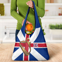 Commonwealth Of England Flag Golden Harp Grocery Bag Historical British Heritage