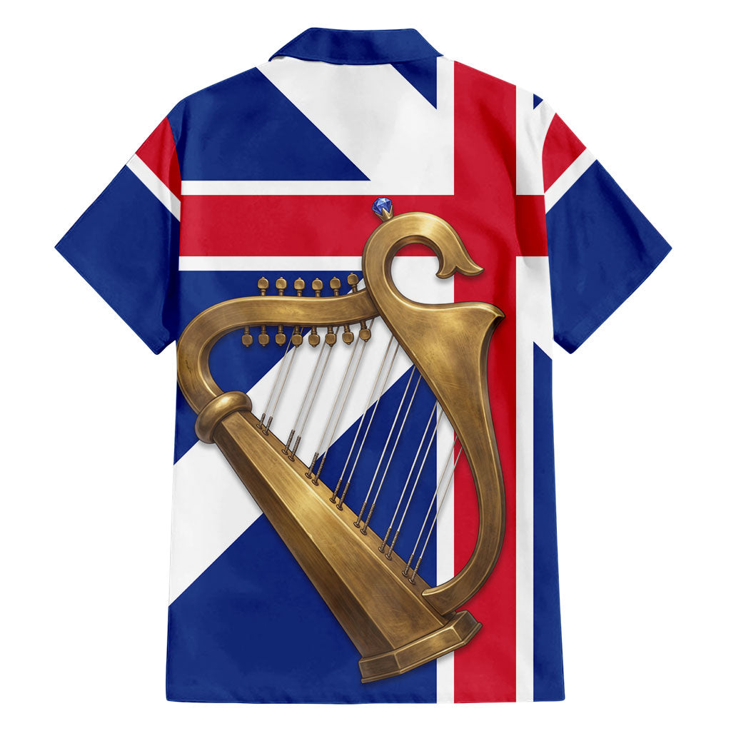 Commonwealth Of England Flag Golden Harp Hawaiian Shirt Historical British Heritage