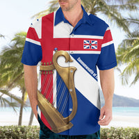 Commonwealth Of England Flag Golden Harp Hawaiian Shirt Historical British Heritage