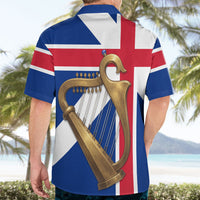 Commonwealth Of England Flag Golden Harp Hawaiian Shirt Historical British Heritage