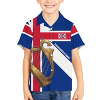 Commonwealth Of England Flag Golden Harp Hawaiian Shirt Historical British Heritage