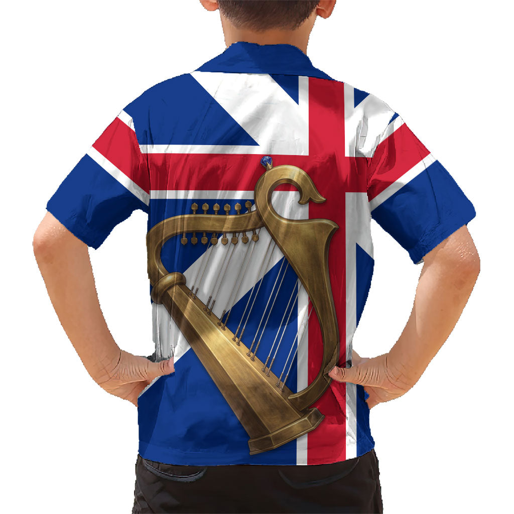Commonwealth Of England Flag Golden Harp Hawaiian Shirt Historical British Heritage