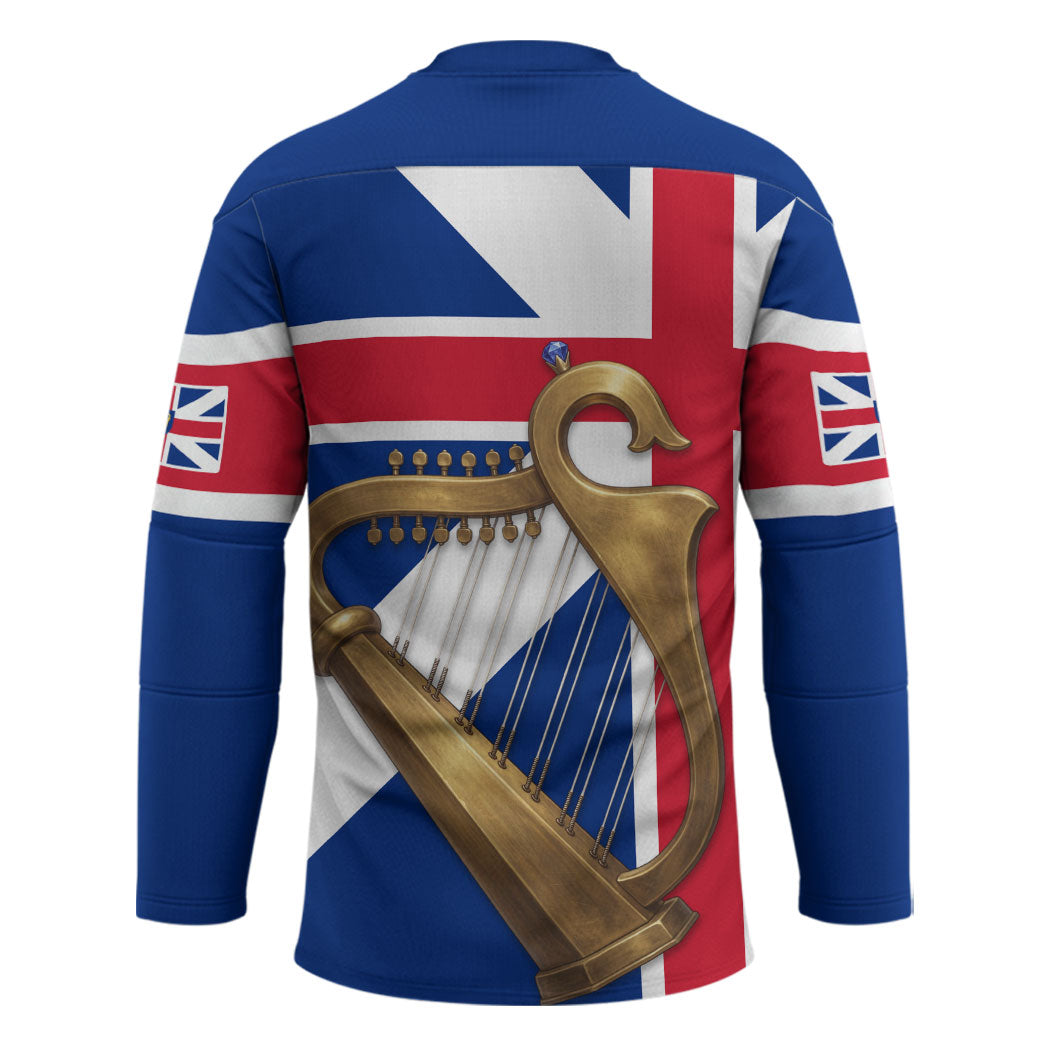 Commonwealth Of England Flag Golden Harp Hockey Jersey Historical British Heritage