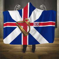 Commonwealth Of England Flag Golden Harp Hooded Blanket Historical British Heritage