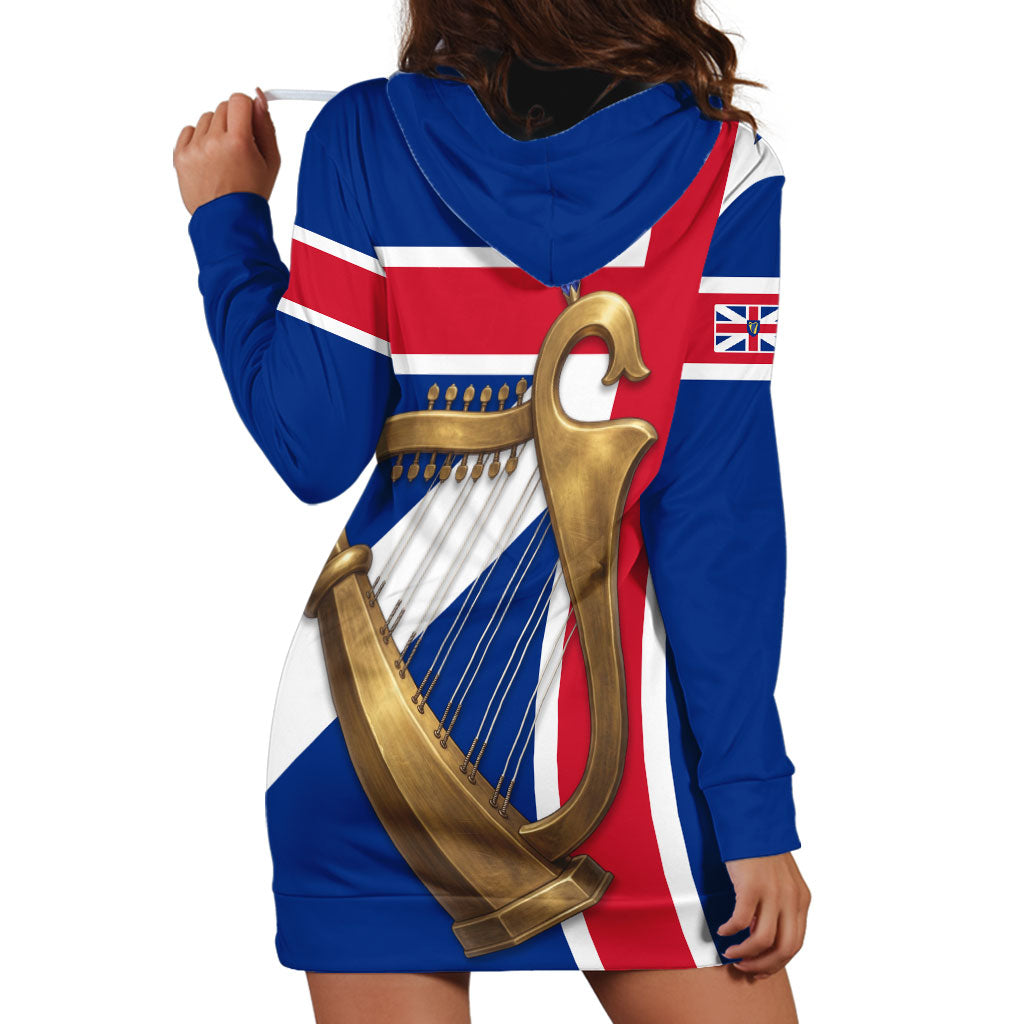 Commonwealth Of England Flag Golden Harp Hoodie Dress Historical British Heritage