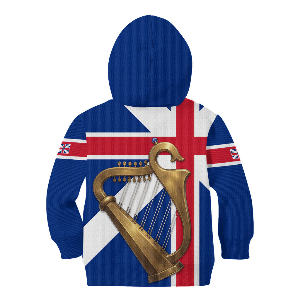 Commonwealth Of England Flag Golden Harp Kid Hoodie Historical British Heritage