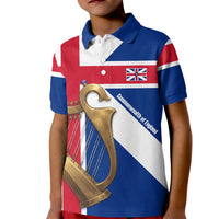 Commonwealth Of England Flag Golden Harp Kid Polo Shirt Historical British Heritage