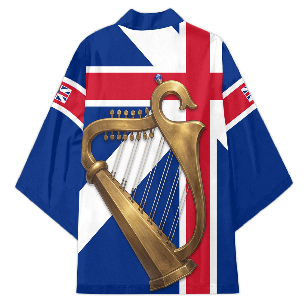 Commonwealth Of England Flag Golden Harp Kimono Historical British Heritage