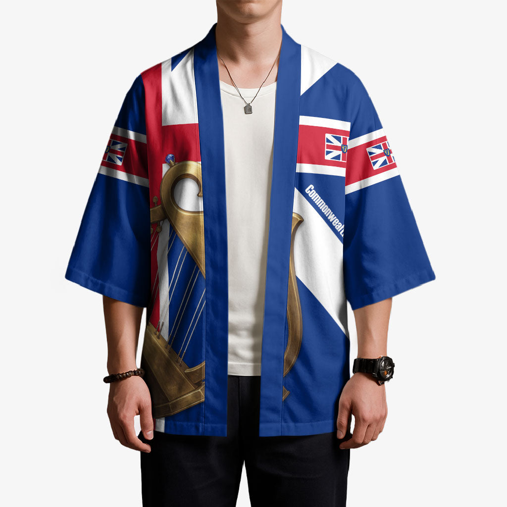 Commonwealth Of England Flag Golden Harp Kimono Historical British Heritage