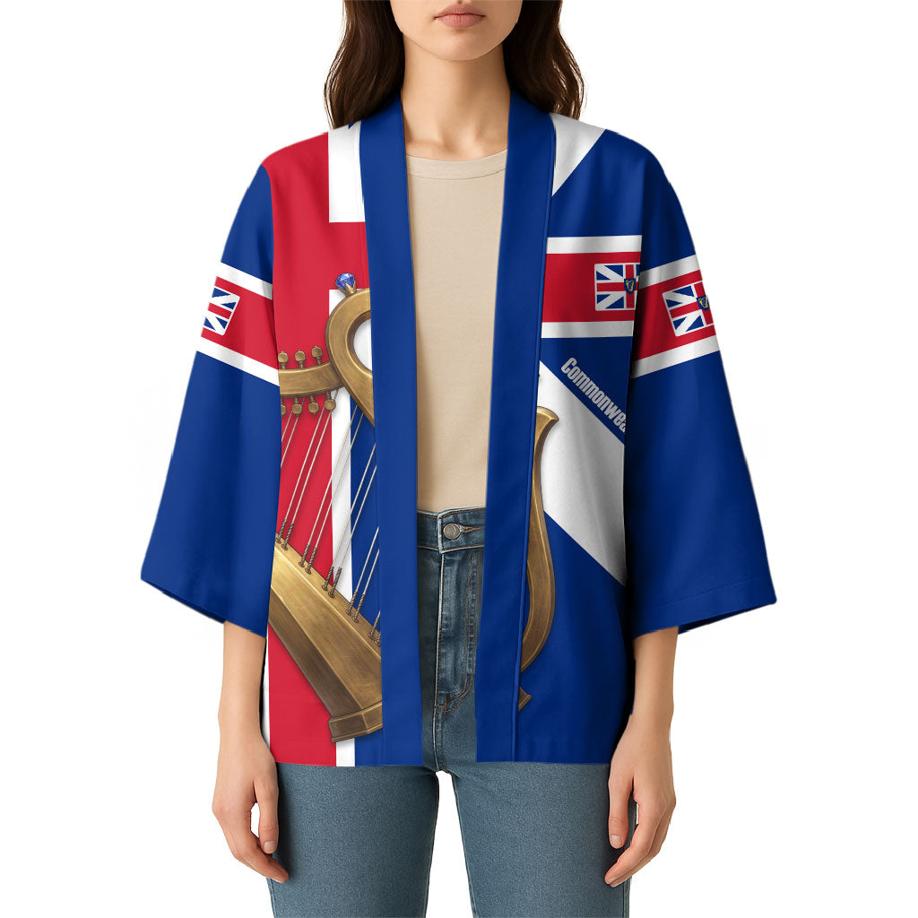 Commonwealth Of England Flag Golden Harp Kimono Historical British Heritage