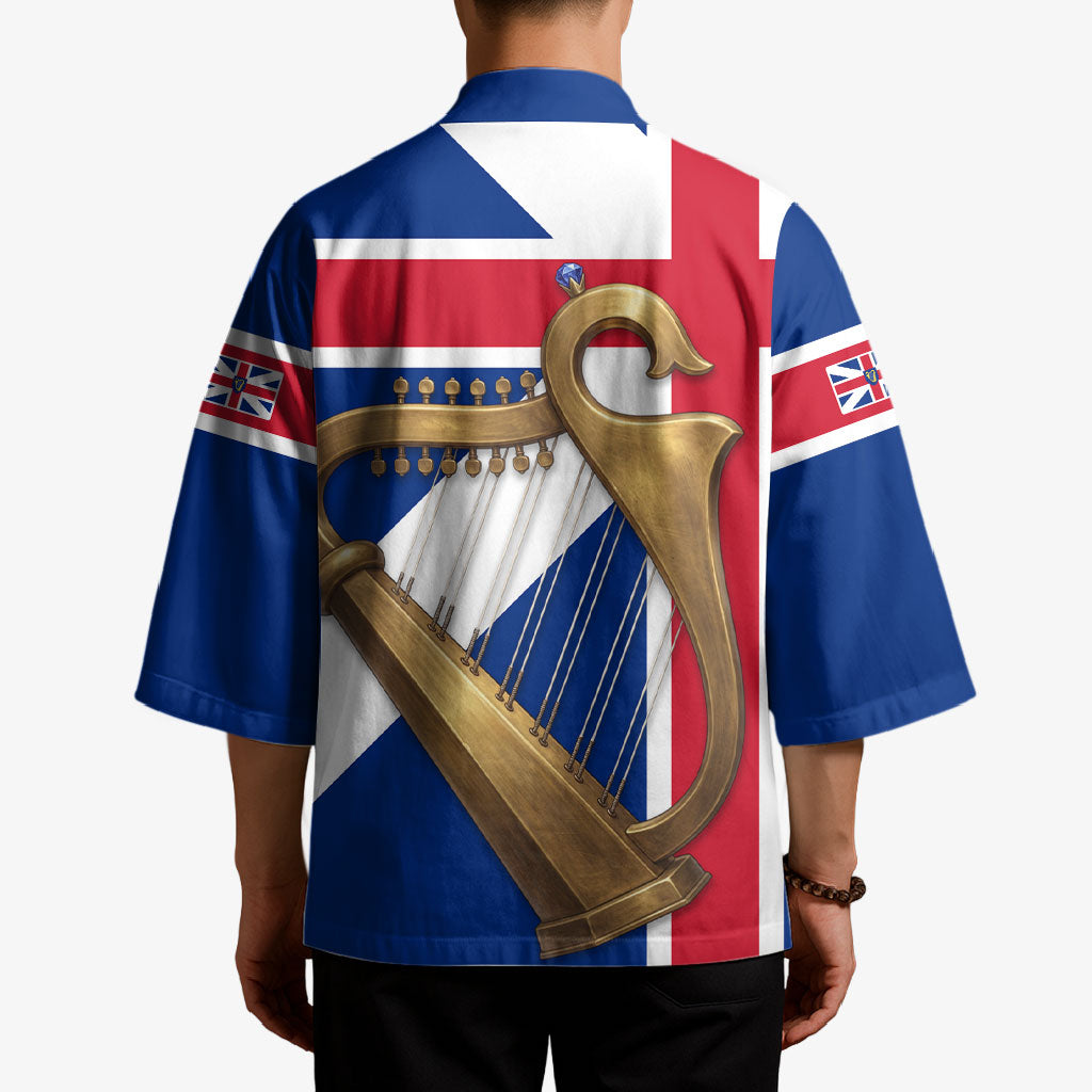 Commonwealth Of England Flag Golden Harp Kimono Historical British Heritage