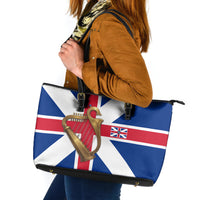 Commonwealth Of England Flag Golden Harp Leather Tote Bag Historical British Heritage