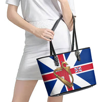Commonwealth Of England Flag Golden Harp Leather Tote Bag Historical British Heritage