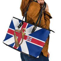 Commonwealth Of England Flag Golden Harp Leather Tote Bag Historical British Heritage