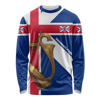 Commonwealth Of England Flag Golden Harp Long Sleeve Shirt Historical British Heritage