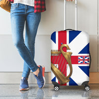 Commonwealth Of England Flag Golden Harp Luggage Cover Historical British Heritage