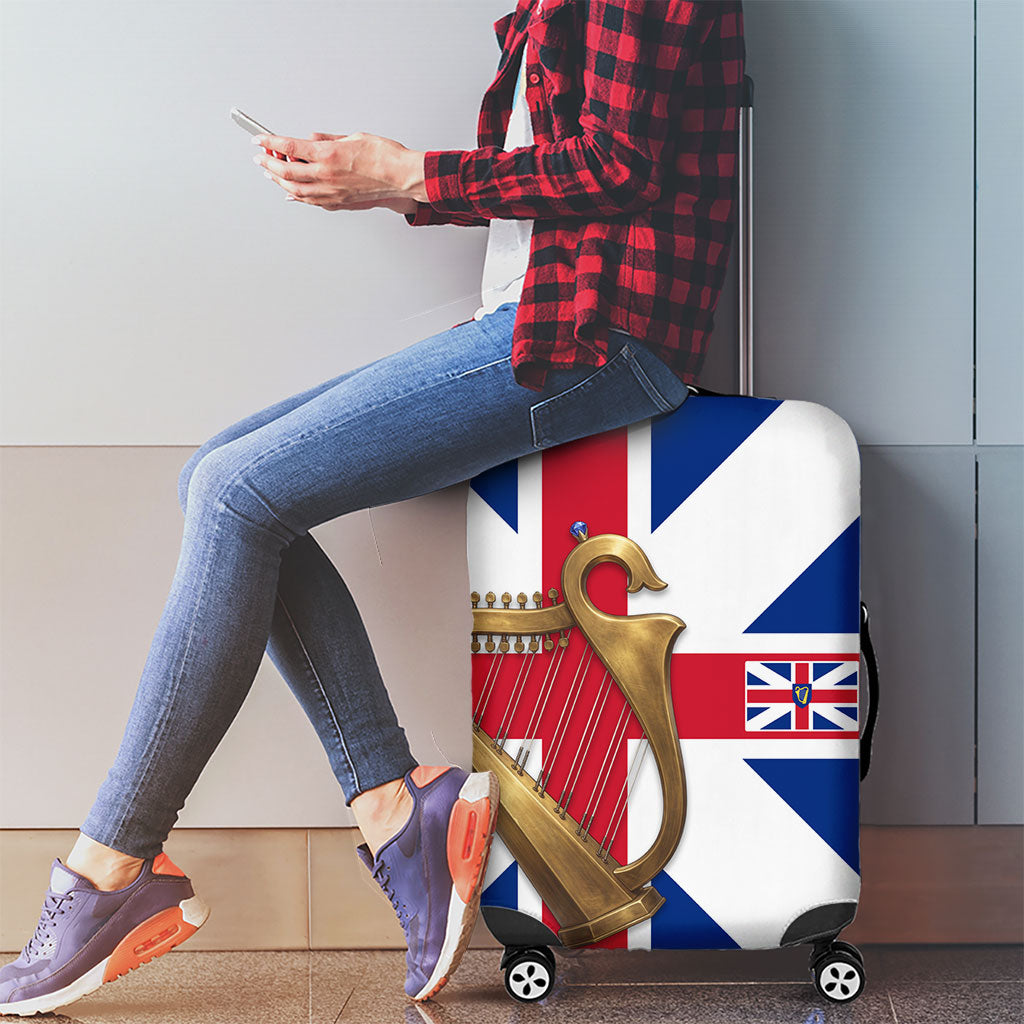 Commonwealth Of England Flag Golden Harp Luggage Cover Historical British Heritage