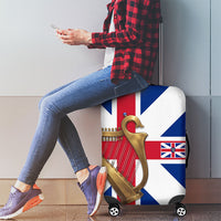 Commonwealth Of England Flag Golden Harp Luggage Cover Historical British Heritage