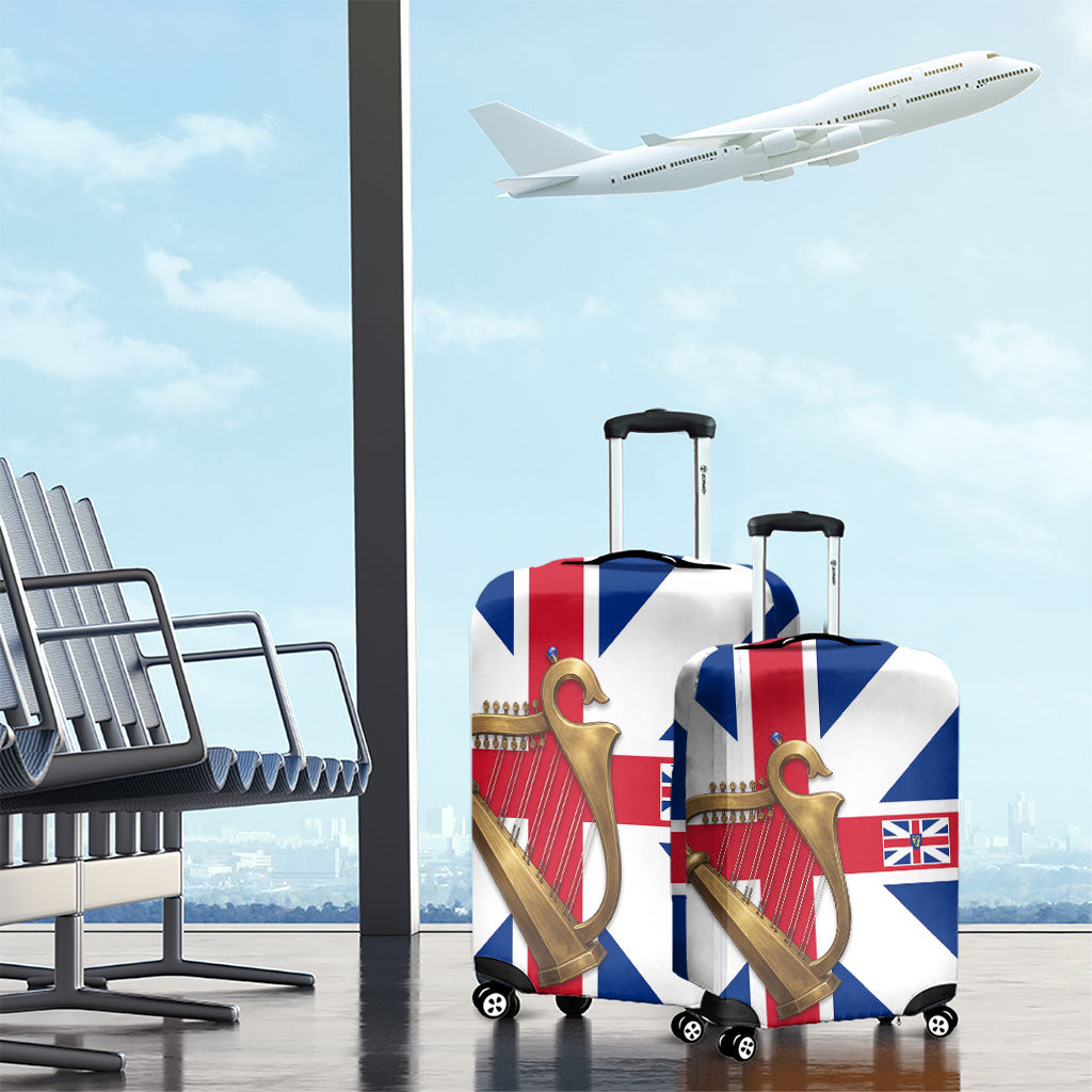 Commonwealth Of England Flag Golden Harp Luggage Cover Historical British Heritage
