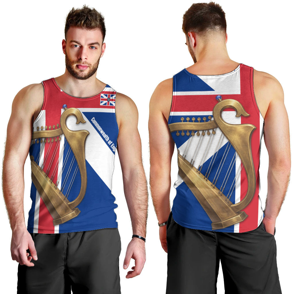 Commonwealth Of England Flag Golden Harp Men Tank Top Historical British Heritage