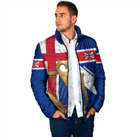 Commonwealth Of England Flag Golden Harp Padded Jacket Historical British Heritage