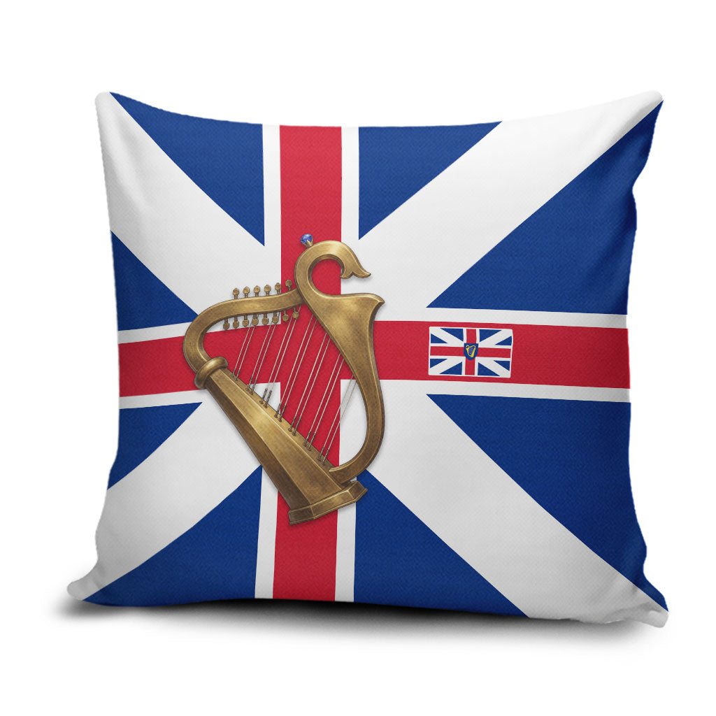 Commonwealth Of England Flag Golden Harp Pillow Cover Historical British Heritage