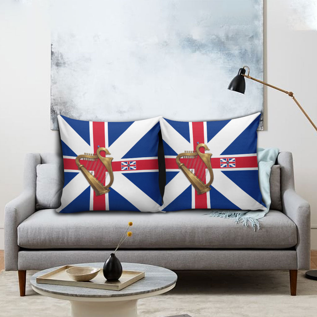 Commonwealth Of England Flag Golden Harp Pillow Cover Historical British Heritage