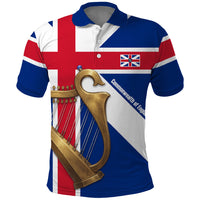 Commonwealth Of England Flag Golden Harp Polo Shirt Historical British Heritage