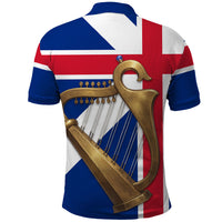 Commonwealth Of England Flag Golden Harp Polo Shirt Historical British Heritage